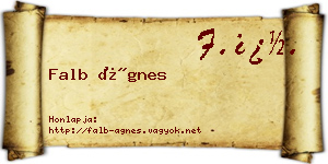 Falb Ágnes névjegykártya