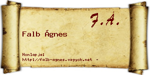 Falb Ágnes névjegykártya