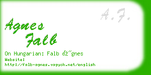 agnes falb business card